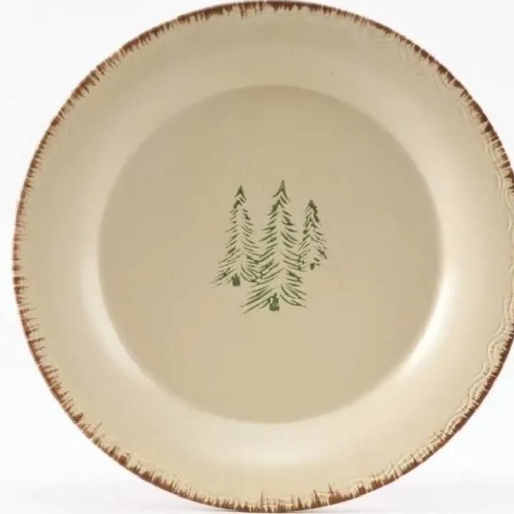 Rustic Retreat Rustic Cabin Pine Tree Dinner Plate set of 4 Park Design